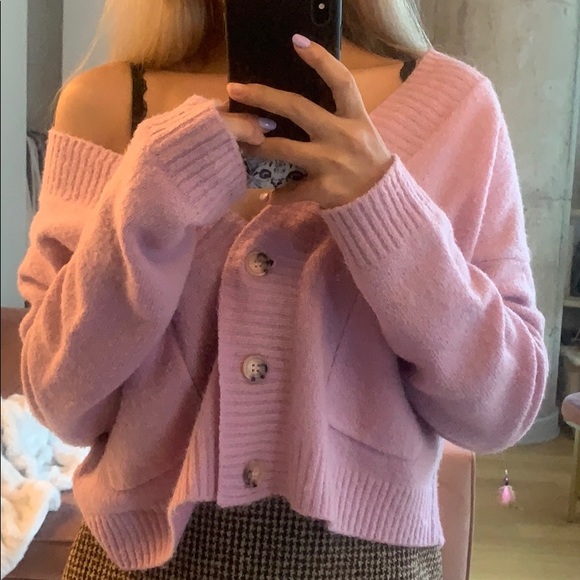 purple cardigan zara